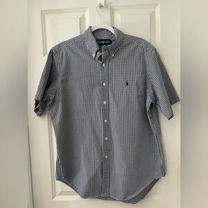 Men’s Ralph Lauren Classic Fit Dark Navy & White Gingham check short sleeve L